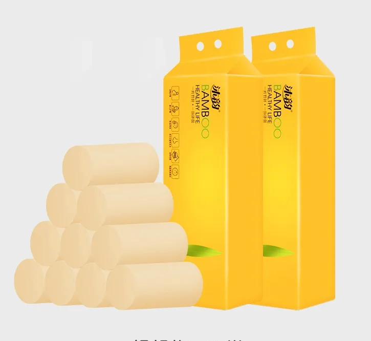 

3 Layers 10 Rolls Toilet Paper Home Bath Toilet Roll Primary Wood Pulp Toilet Paper Hand Towels For Daily Use Skin-Friendly