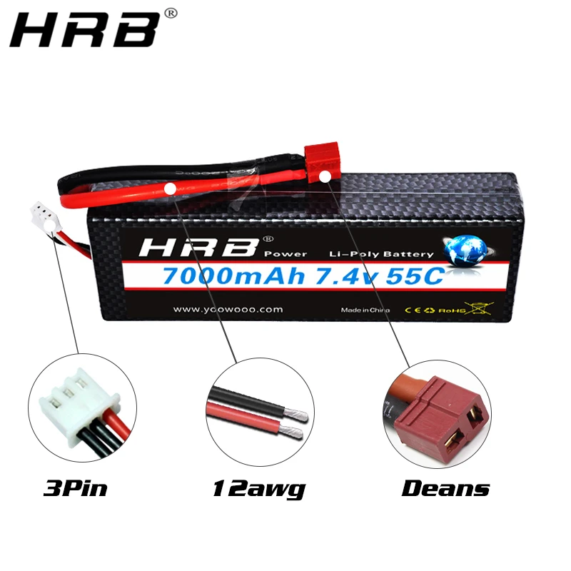 жесткий чехол hrb 2s2p 74 в 7000 мач 2s 55c лити