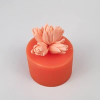 przy tulip bouquet flower mold silicone flower ball and leaf base decoration plant soap molds flowers candle moulds making clay