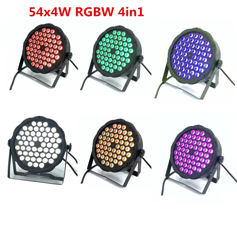 Светодиодный плоский тонкий просветильник для дискотек 54x3 Вт RGBW УФ-светильник 54x4