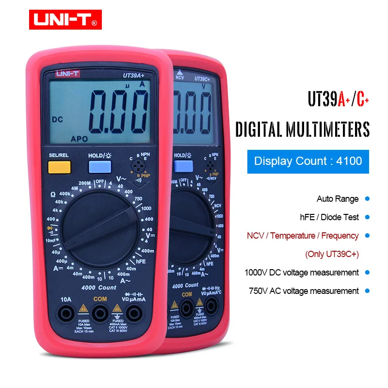 UNI T UT39A +/C + VS UT39 серии Цифровые мультиметры Авто Диапазон AC
