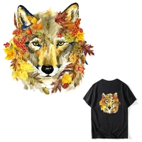 a watercolor wolf iron on patches diy a level washable sticker on clothes new design animal decoration appliqued y 159