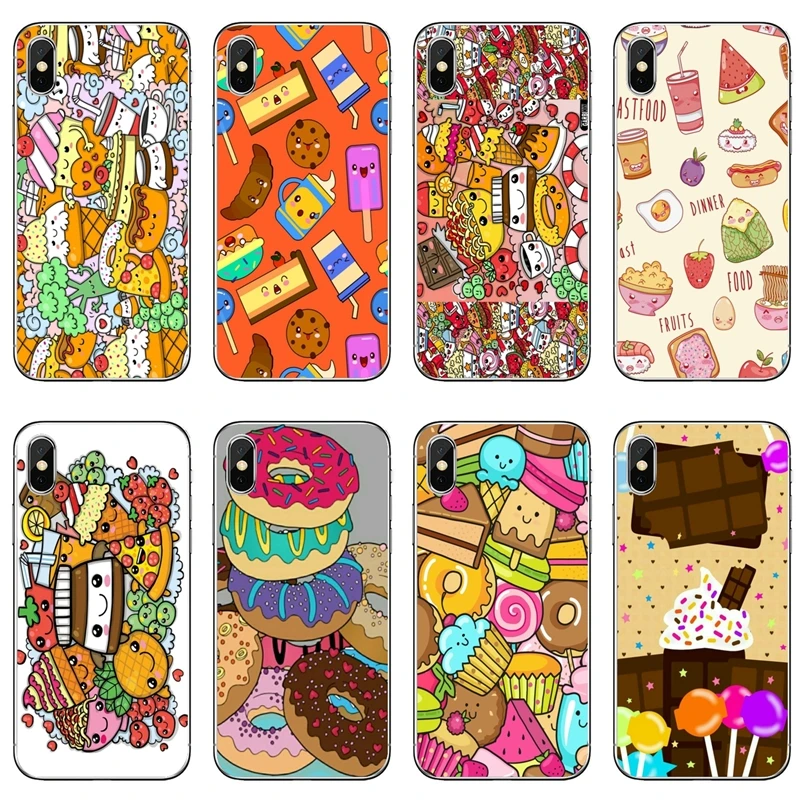Чехол для Samsung Galaxy M30 A70 A60 A50 A40 A30 A10 A9s A8 A6s J8 J4 J6 Prime Plus kawaii еда рисунком пончики |