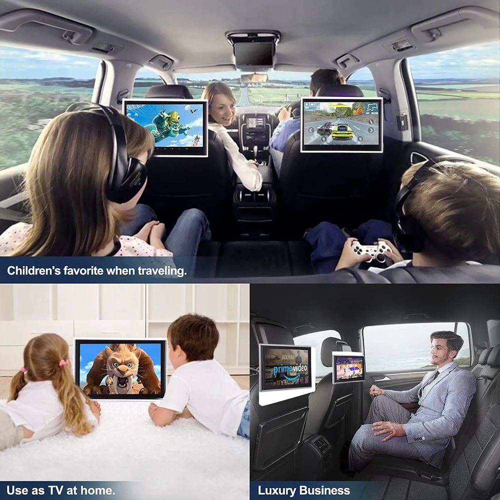 Headrest Monitor 9 Inch Car Media Video Player for Auto TV Touch Screen Support 4K 1080P Headset WiFi/Bluetooth/Gamepad | Автомобили и