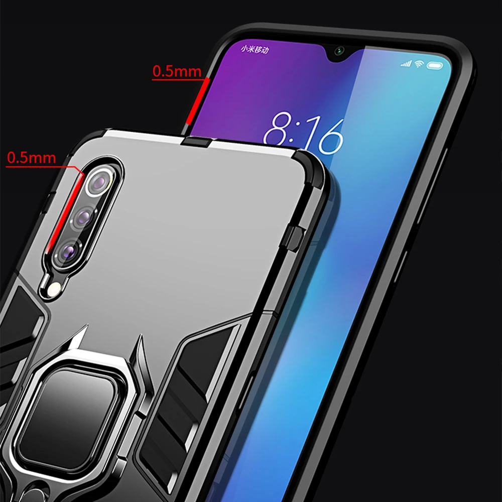 Чехол для xiaomi mi 9 Lite чехол противоударный бампер броня матальное кольцо Магнитный
