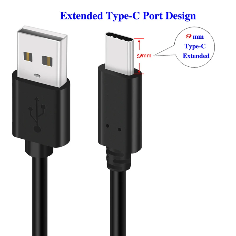 Длинный кабель USB Type C 9 мм для быстрой зарядки 3 А Ulefone Armor Вт 3WT 5S 6E 6S 7 6 5 3T Power armor 2s