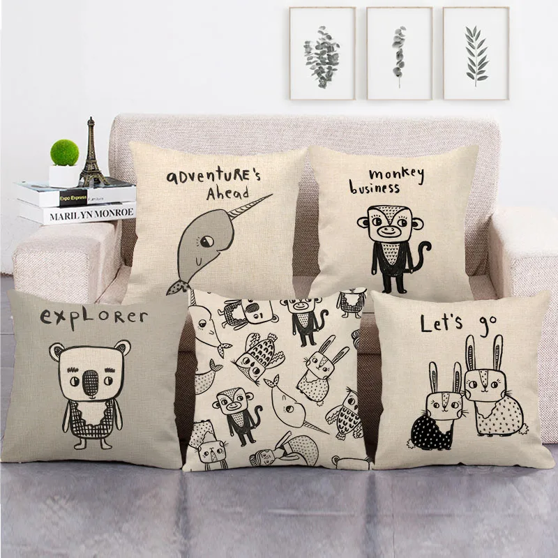 45 см * простая дизайнерская льняная/хлопковая наволочка для дивана подушки