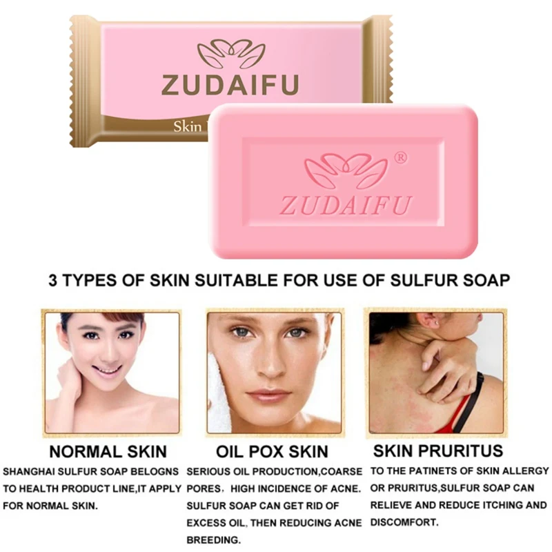 Anti-acne Anti-mites Soap Cleaning Pores Body Cleansing Soap for Face Wash Bath Skin Care Sulfur Soap Control Oil Soap Hot Sale
