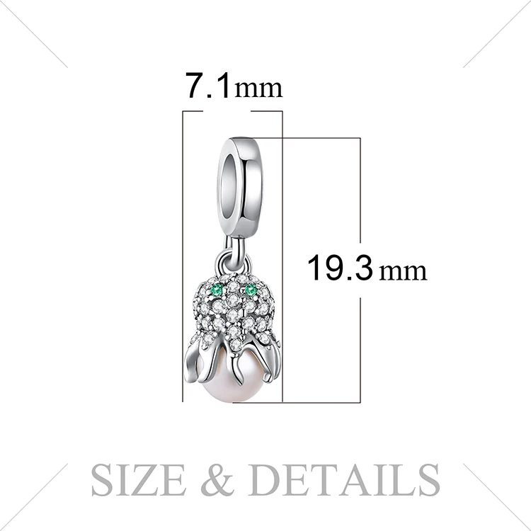JewelryPalace море любви Осьминог кубического циркония 925 пробы Серебряного Бисера Шарм Fit Браслеты для Для женщин Новая горячая распродажа