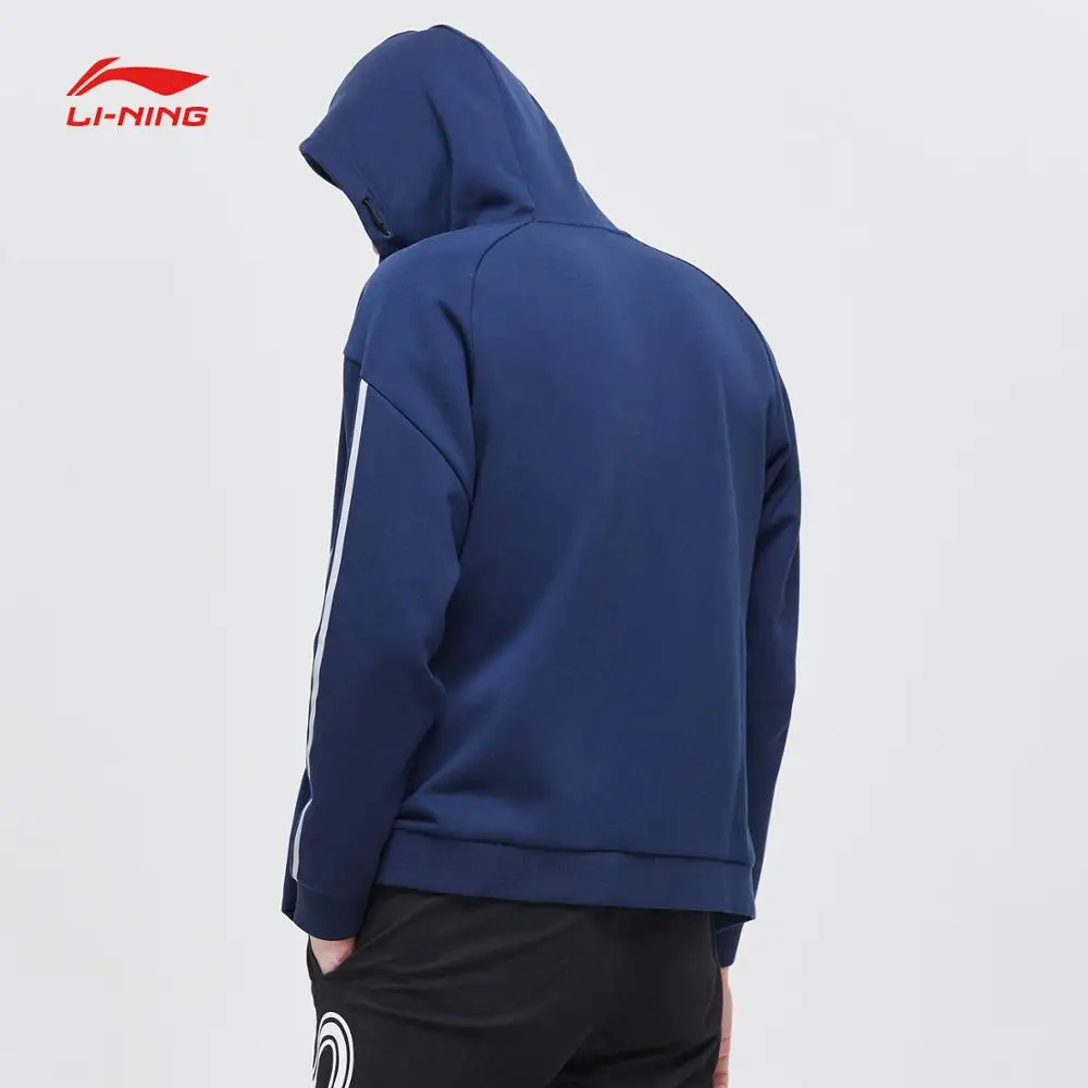 Li-Ning мужская Спортивная толстовка с капюшоном, Стандартная посадка, 63% полиэстер, 37% спандекс, Удобная подкладка, спортивный свитер для фитнеса, AWDP157 CJFM19