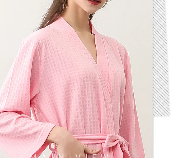 

Full Keep Warm Lovers Robe Kimono Gown Spring And Autumn Sleepwear Nightgown Casual Belt Home Clothes Knee-length Bathrobe Gown