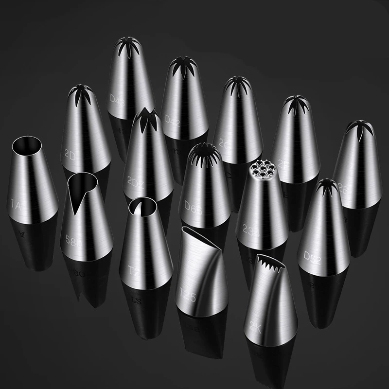 

Stainless Steel Cream Icing Piping Nozzles Decorating Mouth Chocolate Cake Baking Tools Fondant Pastry Bakery Accessories