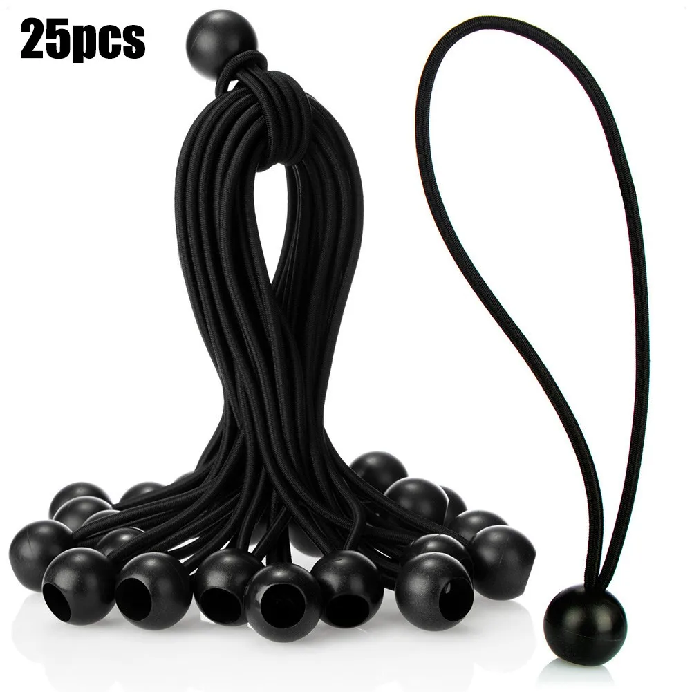 

25pcs/set Hiking Tent Accessories Elastic Rope Ball Bungee Cord Tarp Tie Down Strap For Camping Car Accessories