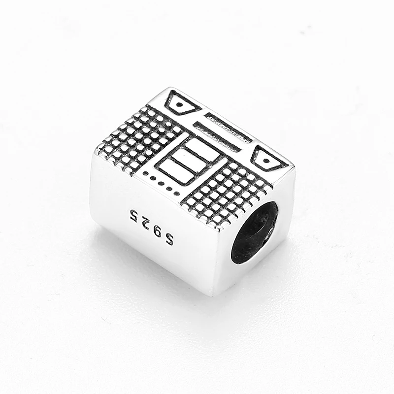 100% Настоящее серебро 925 пробы винтажное радио сделай сам изящные бусы подходят