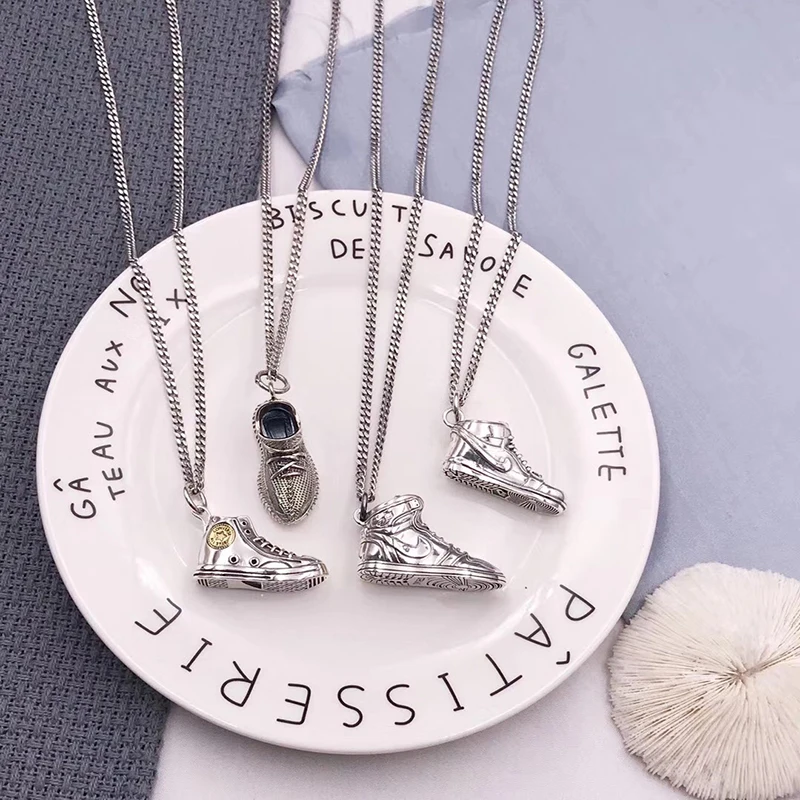 

Women's Fashion Trendy Shoes Pendant S925 Sterling Silver Necklace Original Brand High Quality Jewelry Men and Women Same Gift