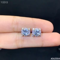 kjjeaxcmy fine jewelry 925 sterling silver inlaid natural aquamarine female new earrings ear studs luxury support test
