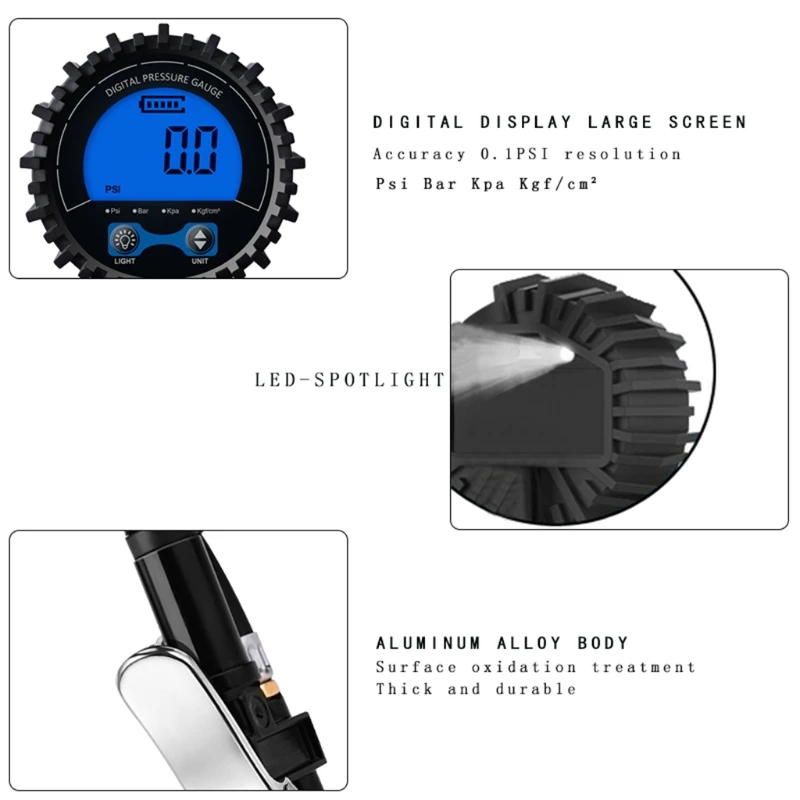Манометр 3-200 PSI для автомобиля грузовика велосипеда мотоцикла | Инструменты