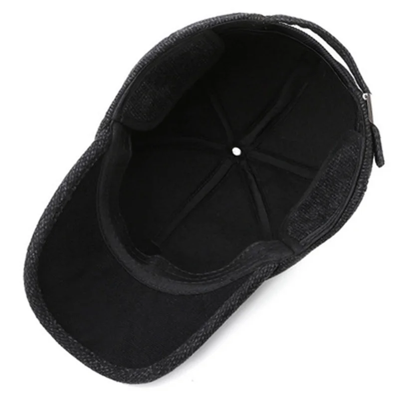 Осенне-зимняя теплая Бейсболка с вышивкой для мужчин среднего возраста |