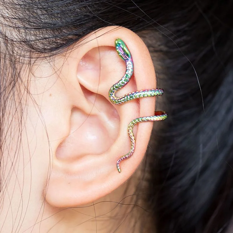 

Simple Fashion with Creative Retro Snake-shaped Ear Clip Adjustable Non-pierced Ear Clip on Earrings Elf Ears