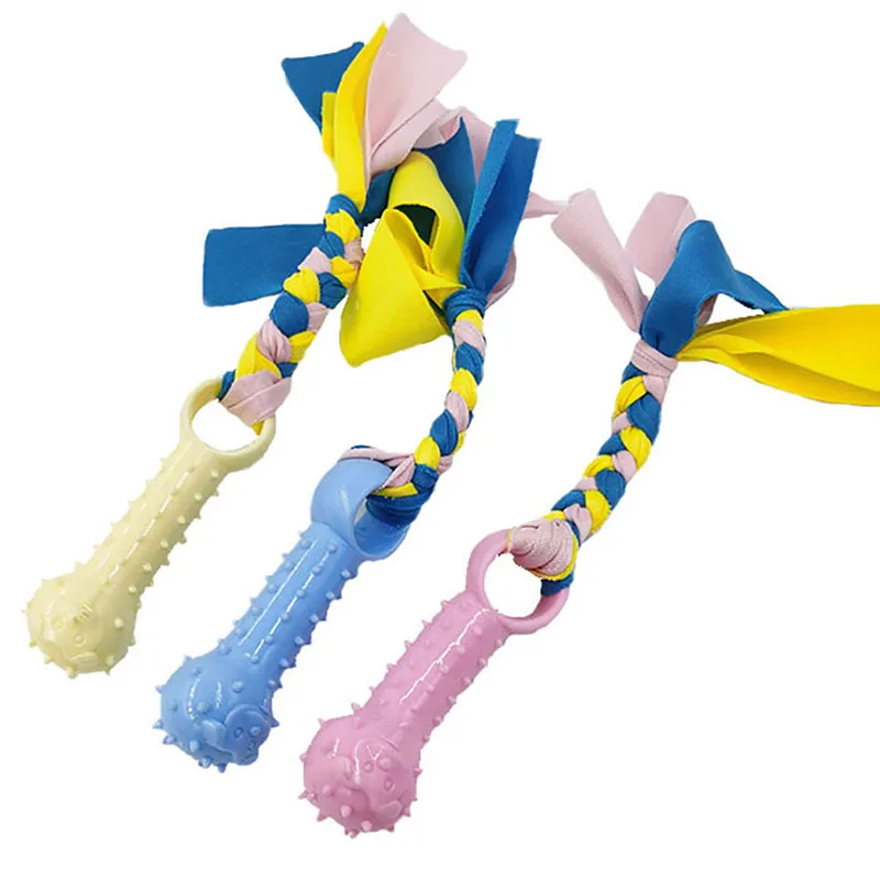

3PCS Pet Chewing Toys Interactive Ring Knotted Dog Bite Cleaning Tooth Toys Puppy Pet Convex Ropes Toys Dog Accessories
