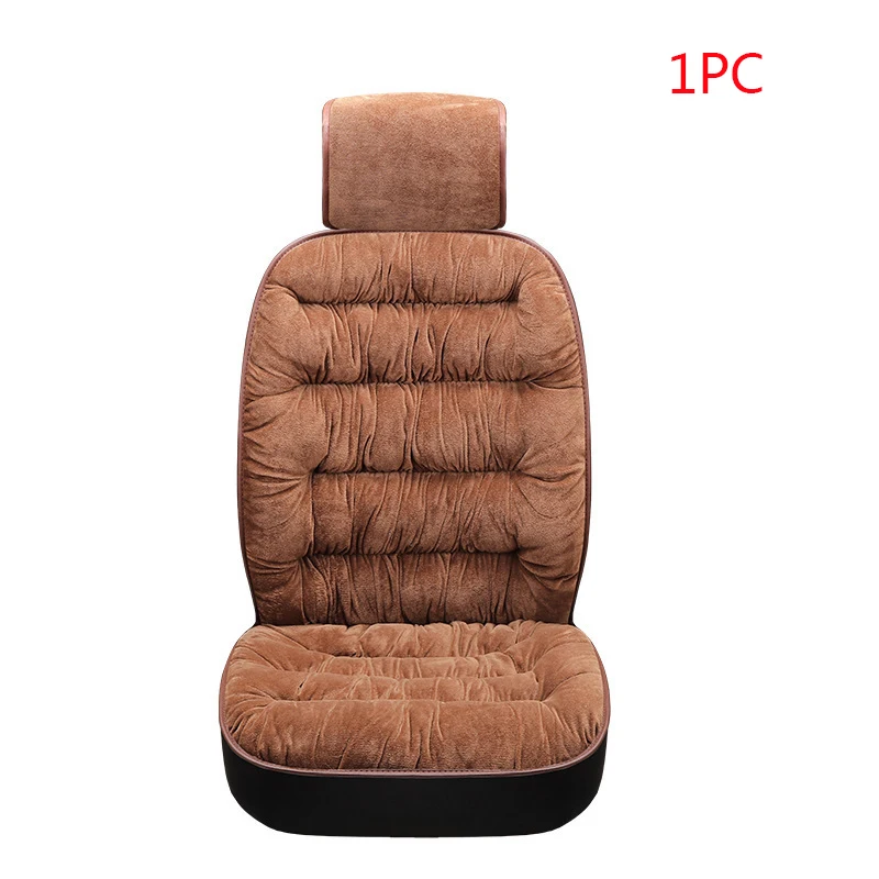 Brown 1pc Хлопковые Чехлы для автомобильных сидений, автомобильные теплые плюшевые чехлы для сидений, чехлы для автомобильных сидений, протектор для зимних и осенних чехлов, аксессуары для подушек - Название цвета: Brown 1pc