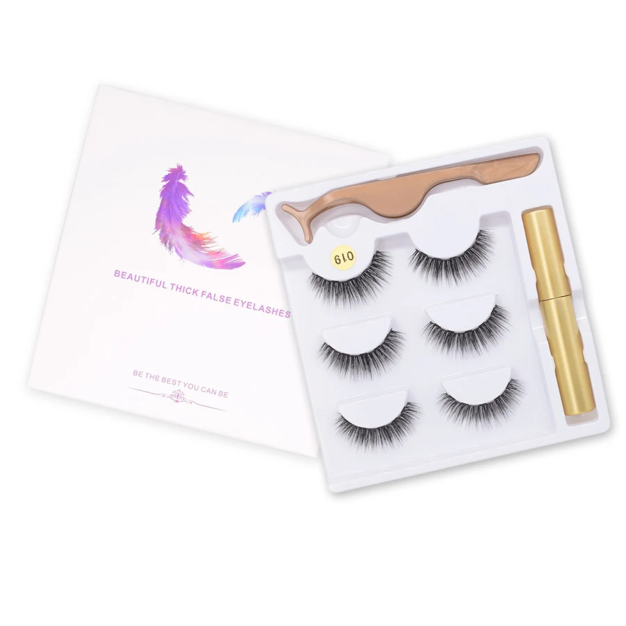 Набор из 5 магнитных ресниц жидкая подводка для глаз и магнитные накладные