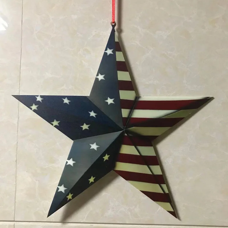 

Newly Independence Day Sign Door Wall Hanging Signs for Yard Garden American Flag Stars Door Sign Lightweight XSD88