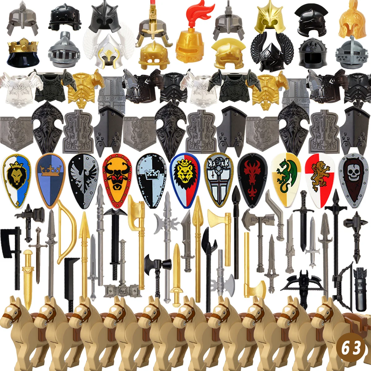 Оружие средневекового периода 4 см Мини куклы военные фигурки MOC строительные