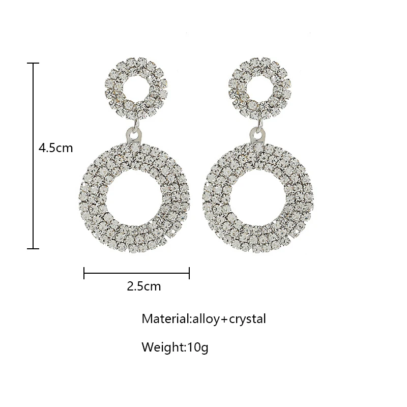

Bacolod Shiny Crystal Round Dangle Earrings for Women 2020 New Arrival Party Birthday Jewelry Elegant Female Drop Earring Gifts