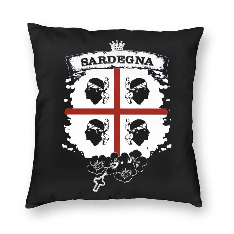 

Sardinia Flag Four Moors Cushion Cover Italy Sardegna Coat of Arms Square Throw Pillow Case for Car Pillowcase Home Decorative