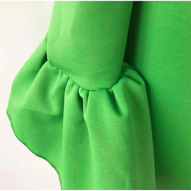 

Sexy Off Shoulder Green Package Hip Dresses Women Fashion Petal Sleeve Irregular Hem African Backless Slim Party Club Dress