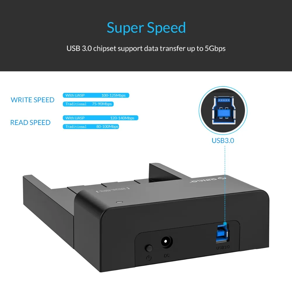ORICO HDD Docking Station 2.5/3.5 SATA to USB 3.0 Support 6Gbps UASP 12TB SSD Case With 12V2A adapter Enclosure(6518US3) | Компьютеры и