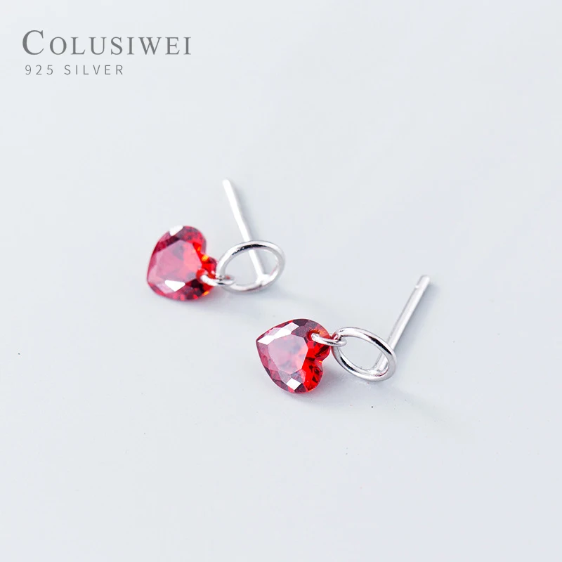 Colusiwei круглые и сердце крошечные Висячие серьги для женщин девушка в Корейском