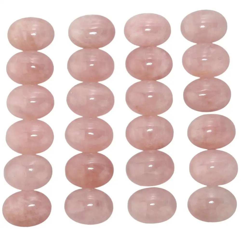 

Natural Rose Pink Quartz Bead Cabochon 8x10mm,10x14,12x16,13x18,18x25,22x30mm Oval Gem Stone Cabochon Ring Face,10pcs/lot