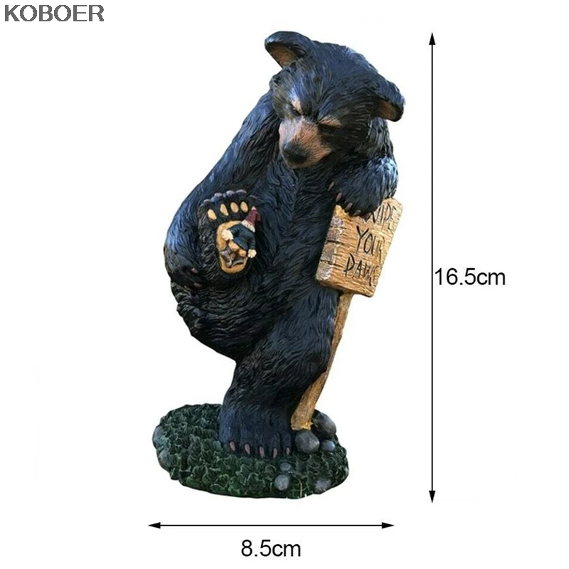 

Bear Sculptures Garden Gnome Statue Outdoor Stakes Dwarfs Figurine Ornaments Statue Sculpture