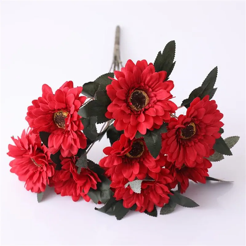 

7Pcs Fake Wild Chrysanthemum (9 heads/bunch) 16.93" Length Simulation Daisy for Wedding Home Decorative Artificial Flowers