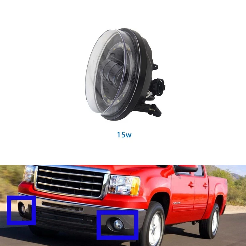 

15W Fog Lamp Modified LED Driving Lights Fog Light DRL for GMC Sierra 2007-2013