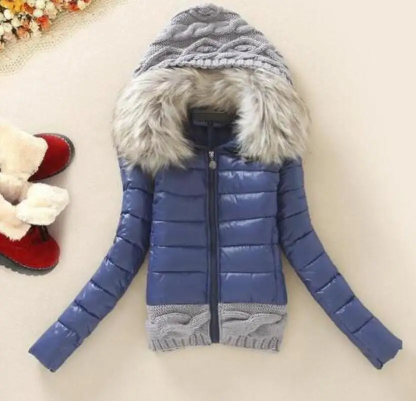 

2019 Women's Cotton coats Warm Large Size Fur Collar Hooded Down Cotton Pad Wool Hat Female Jackets 4Xl Slim Fit Youth Outerwear