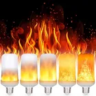 Светодиодный E27 с эффектом пламени огонь E14 лампа 