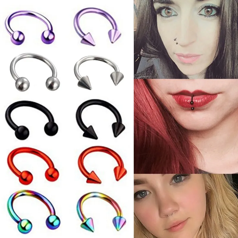 

Wholesale 6/8/10mm Staineless Steel Nose Rings Nose Piercing Body Jewelry Nose Lip Septum Piercing Ring Fashion Body Jewelry