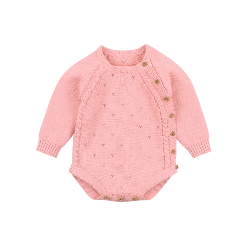 Трикотажный комбинезон для новорожденных с длинным рукавом|Ромперы| |