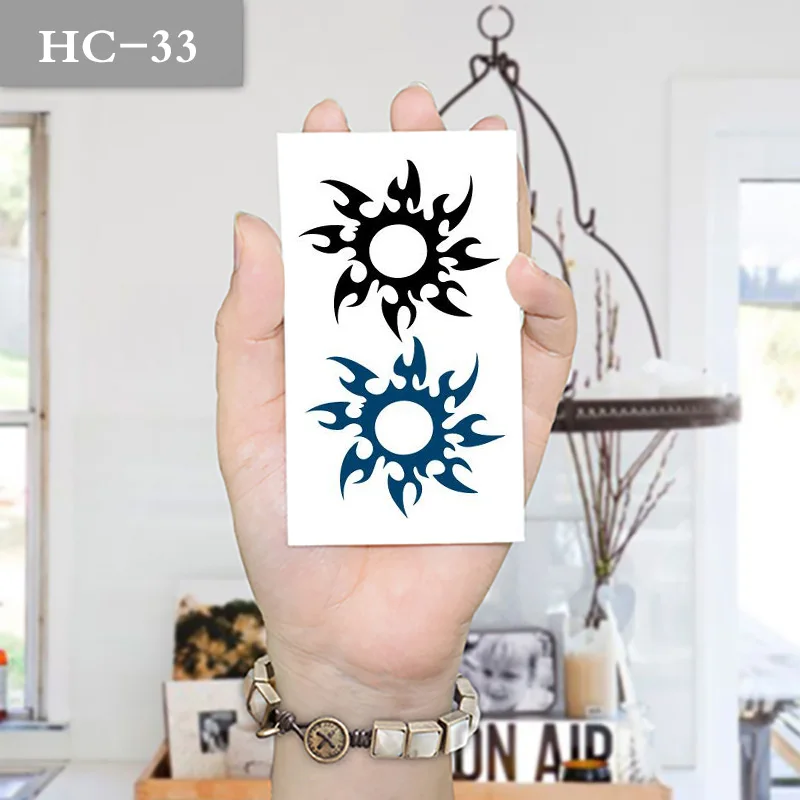 Водонепроницаемая Временная маленькая и большая черная звезда боди арт тату