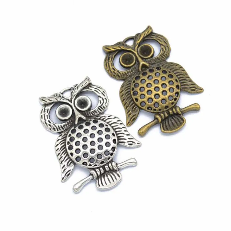 

20pcs 47x35m Alloy Owl Charms Pendants Vintage Silver Fashion Charm Pendant