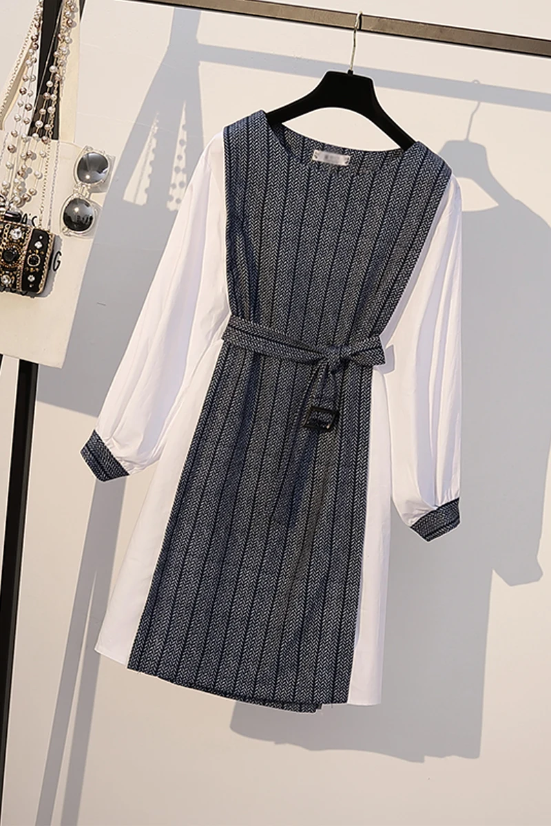 Осень 2009 Новые женские платья большого размера Корейская версия цветные средней