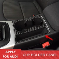 carbon fiber trim cup holder decorative frame decal cover sticker cover car styling accessories for audi a4 a5 b8 2009 2015