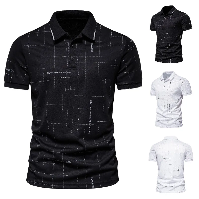 

Модная мужская летняя футболка с коротким рукавом, новинка, деловая Повседневная футболка с лацканами