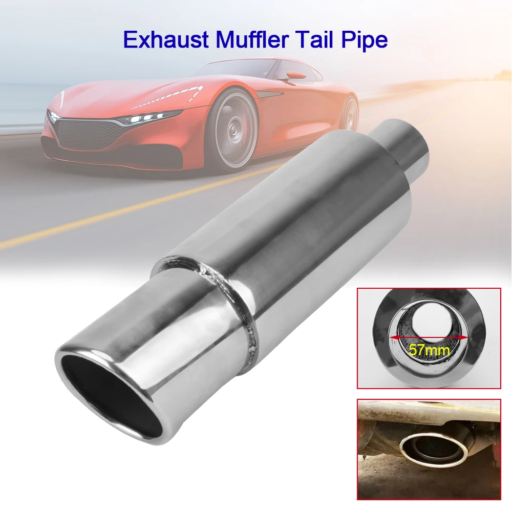 

Motorcycle Exhaust Pipe Trim Auto Accessories Universal Stainless Steel Tail Throat 57mm Car Muffler