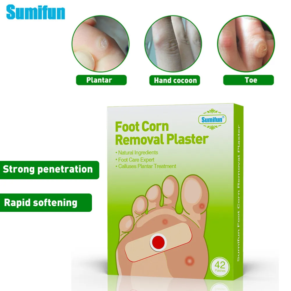 

Sumifun 42Pcs Foot Corns Removal Patch Pain Relief Foot Calluses Plantar Treatmant Medical Plaster Soften Skin Cutin Foot Care