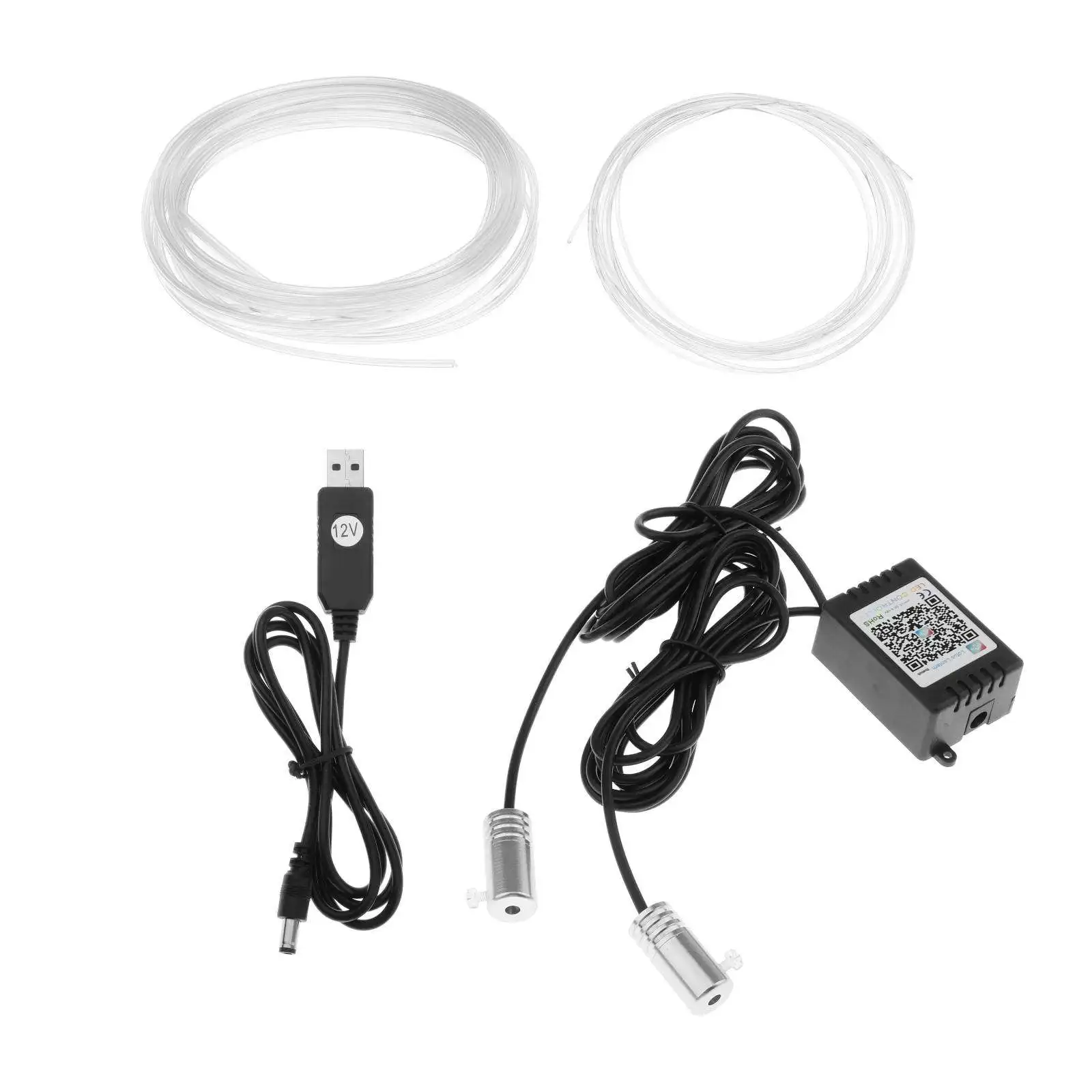 

Interior Car LED Lights, Car Interior Atmosphere Strip Light RGB APP/Remote Control Fiber Optic Neon with USB Cable