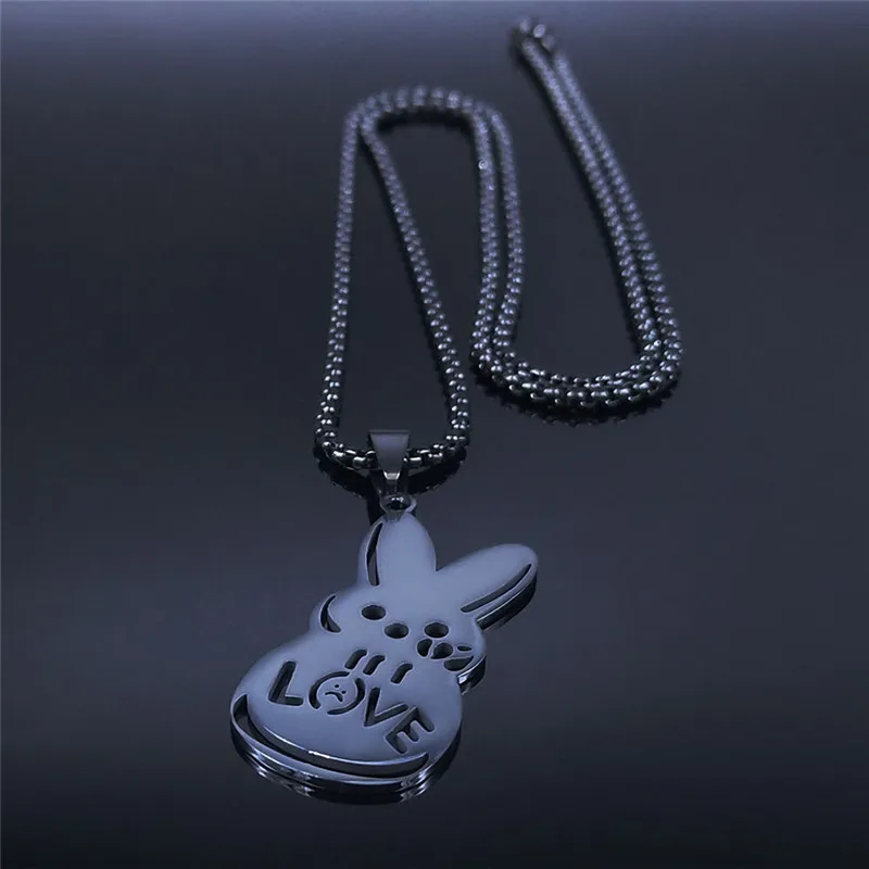 

Sad for love Black Color Stainless Steel Statement Necklace Women/Men Necklace Jewelry collar acero inoxidable mujer N4209S03